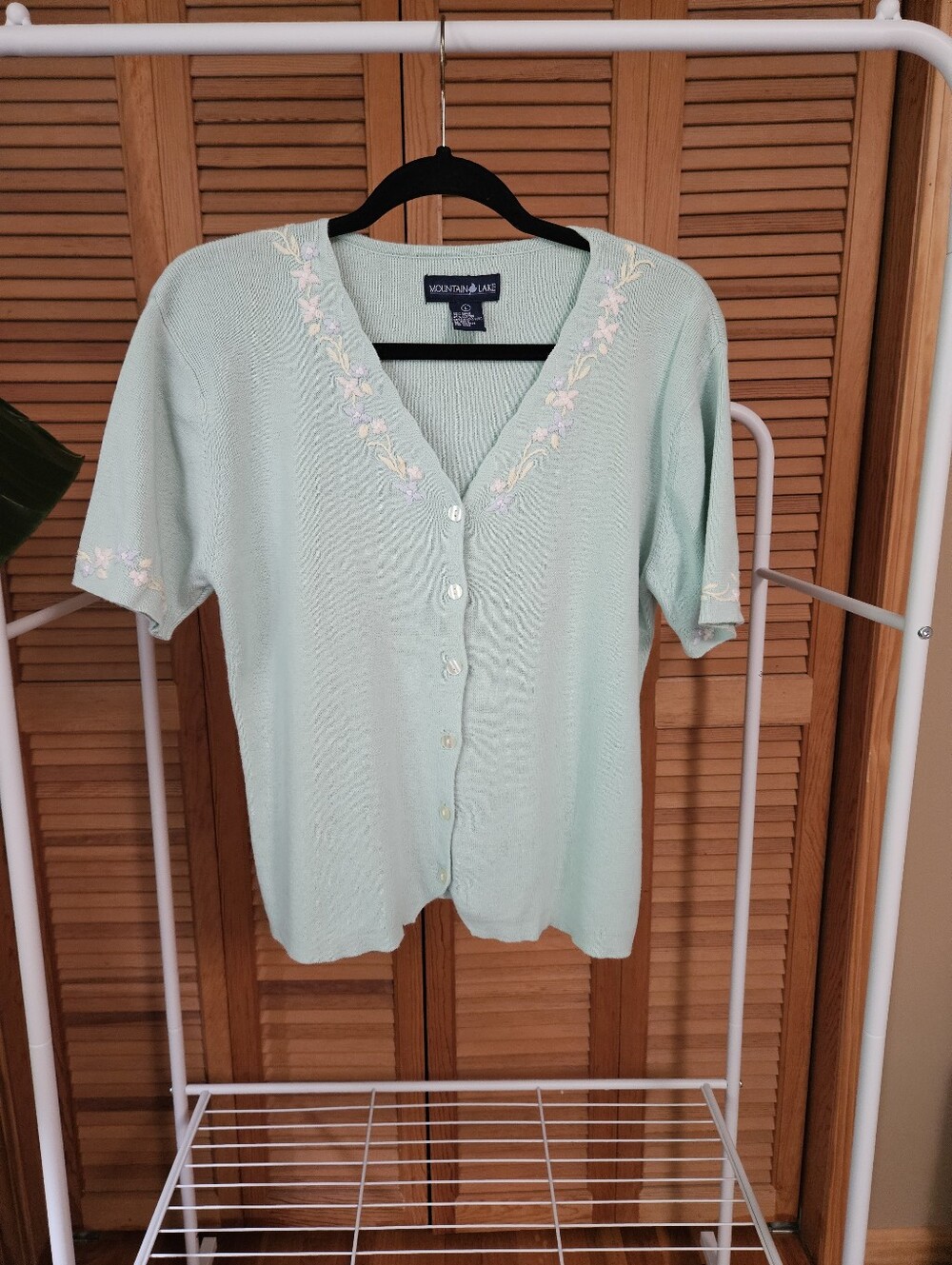Vintage 90s Y2K Grannycore Coquette Whimsical Embroidered Cardigan